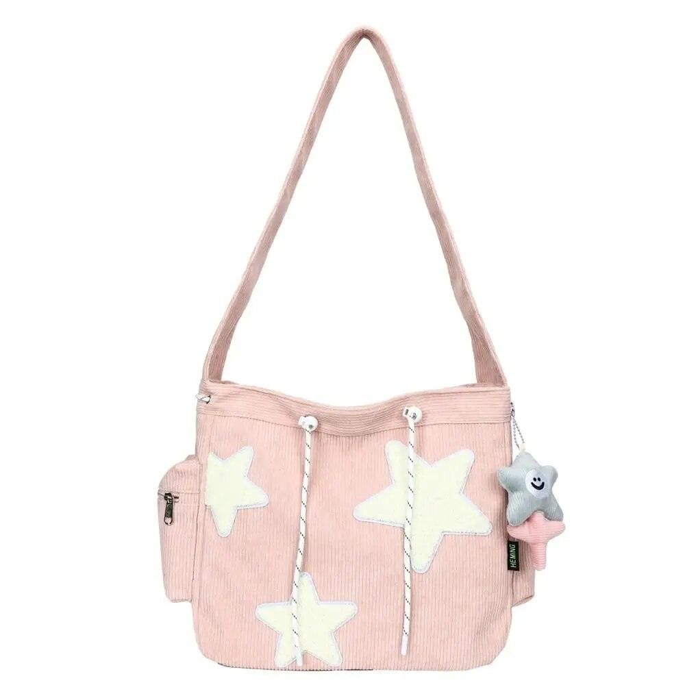 Pink Korean Style Star Crossbody Bag
